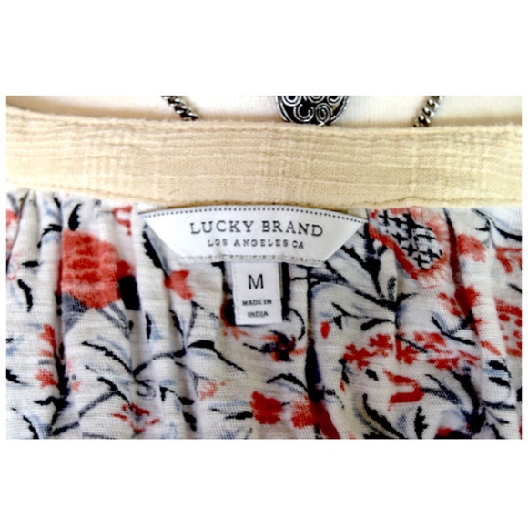 Lucky Brand Boho Floral Top Size Medium 8-10 - Picture 4 of 8